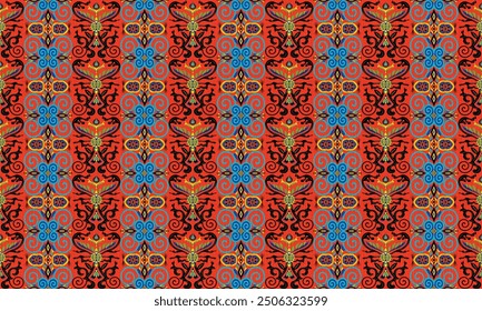 African ethnic native pattern.Traditional kente,ankara,kitenge,chitenge,capulana african wax print fabric pattern.Seamless vector motif pattern.For fabric,clothing,blanket,carpet,woven,wrap,decoration