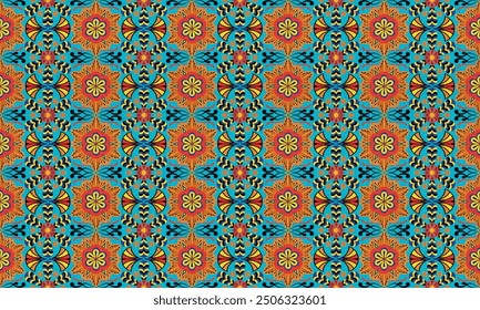 African ethnic native pattern.Traditional kente,ankara,kitenge,chitenge,capulana african wax print fabric pattern.Seamless vector motif pattern.For fabric,clothing,blanket,carpet,woven,wrap,decoration