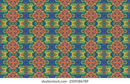 African ethnic native pattern.Traditional kente,ankara,kitenge,chitenge,capulana african wax print fabric pattern.Seamless vector motif pattern.For fabric,clothing,blanket,carpet,woven,wrap,decoration