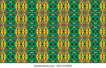 African ethnic native pattern.Traditional kente,ankara,kitenge,chitenge,capulana african wax print fabric pattern.Seamless vector motif pattern.For fabric,clothing,blanket,carpet,woven,wrap,decoration