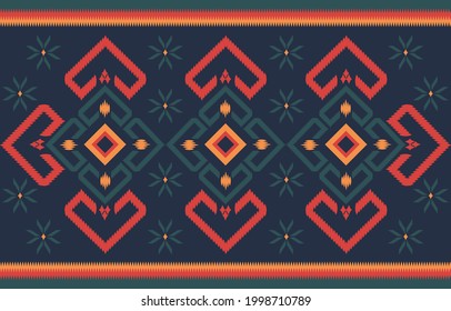 African Ethnic Pattern. Colourful American pattern. Seamless Illusion Vector. Aztec folk Design