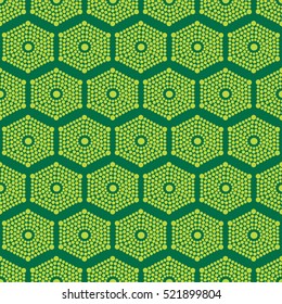 African Ethnic Pattern Plain Lime Green Pattern On A Dark Green Background