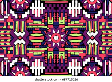 African ethnic print. The Aztec pattern. Oriental lace tape. Indian jewel. Embroidery on fabric. Asian ornament. Tribal art. Japanese, Oriental pattern. The decoration of clothes. 