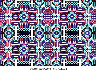African ethnic print. The Aztec pattern. Oriental lace tape. Indian jewel. Embroidery on fabric. Asian ornament. Tribal art. Japanese, Oriental pattern. The decoration of clothes. 