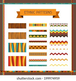 African ethnic seamless ornaments and pattern brushes.