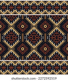 bordado de patrones interminables de la etnia africana. El Ikat estriba el diseño oriental étnico geométrico tribal africano para el fondo. Frontera folclórica, india, escandinava, gitana, saree Borneo Fabric