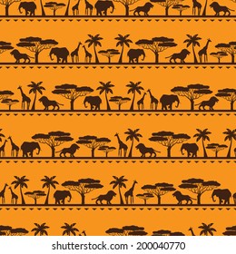 African ethnic seamless pattern in flat style.