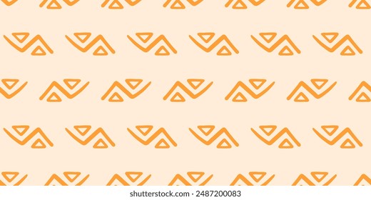 Patrón sin fisuras étnico africano. Textura de fondo geométrica tribal. Estampado de adorno dibujado a mano. Ilustración vectorial. Fondo de geometría abstracta de moda decorativa. Estilo retro