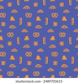 Patrón sin fisuras étnico africano. Textura de fondo geométrica tribal. Estampado de adorno dibujado a mano. Ilustración vectorial. Fondo de geometría abstracta de moda decorativa. Estilo retro