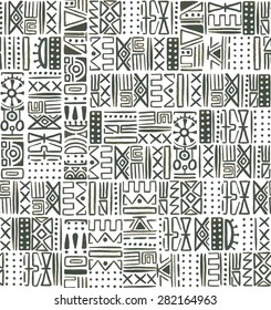 African ethnic seamless watercolor pattern, abstraction illustration.