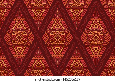 African Ethnic Style Vector Seamless Pattern