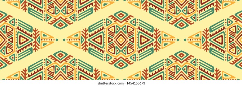 African Ethnic Style Vector Seamless Pattern