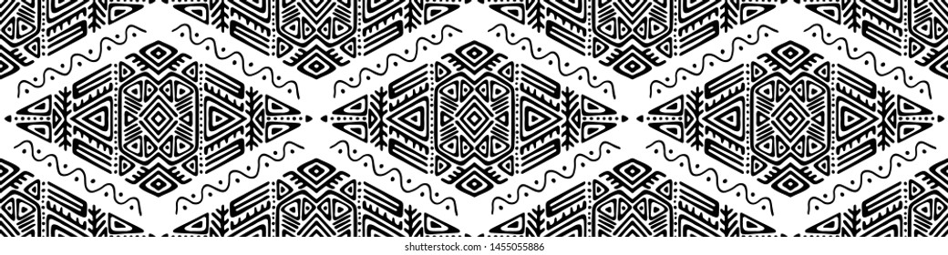 African Ethnic Style Vector Seamless Pattern
