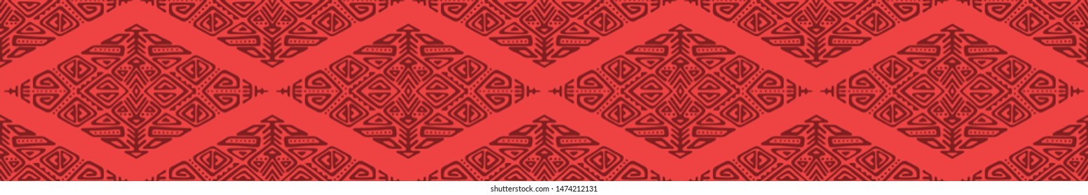 African Ethnic Style Vector Seamless Pattern