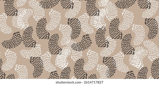 African ethnic traditional abstract polka dots pattern. seamless beautiful Kitenge, chitenge style. fashion design in brown, gray. Geometric abstract motif. Ankara prints, African wax prints.