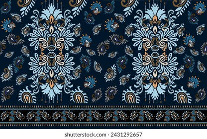 African ethnic traditional green pattern. seamless beautiful Kitenge, 
chitenge style. fashion design in colorful. Geometric circle abstract motif. 
Floral Ankara prints, African wax prints.