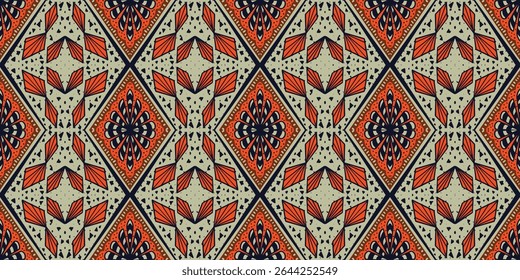 Patrón de naranja tradicional étnico africano. hermoso Kitenge sin costuras, estilo chitenge. diseño de moda en colores. Motivo abstracto geométrico. Estampados de Ankara, estampados de cera africana. Diseño de patrón geométrico.