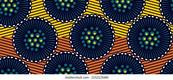 African ethnic traditional pattern . seamless beautiful Kitenge, chitenge, dutch wax style. fashion design in colorful. Geometric abstract motif. commonly known as Ankara prints, African wax prints.