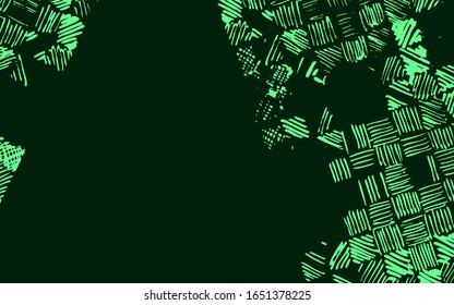 African ethnic tribal ornament on bottle green backdrop. Acid green abstract horizontal pattern with copy space for postcard, scrapbook, book cover, bath tile, t-shirt print. Stock vector illustration