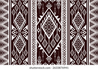 Étnica africana tribal listras fundo. Padrão tribal asteca sem costura, bordados folclóricos. Ornamento geométrico tradicional Motif. Design de padrão monocromático para roupas, tecidos, têxteis, impressão, embalagem