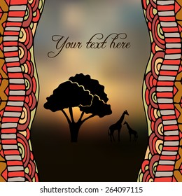 African evening savanna