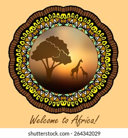 African evening savanna 