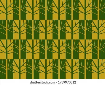 An African Fabric Seamless Pattern Design, Trees Pattern Abstract
