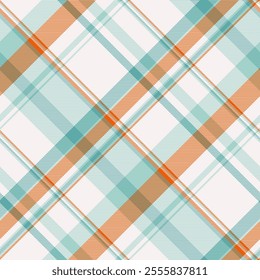 African fabric vector tartan, list texture check pattern. Give textile plaid background seamless in white and light colors palette.