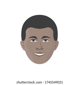 African face in modern flat style vector, simple people concept on white background for your design work, presentation, website or others.