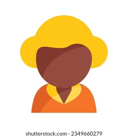 African farmer icon flat vector. Work people. Africa tribal isolated