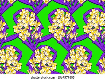 african fashion seamless pattern ornament in vibrant colours, picture art and abstract background for Fabric Print, Scarf, Shawl, Carpet, Kerchief, Handkerchief, vector illustration file EPS10. 