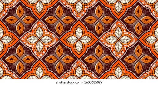 african fashion seamless pattern ornament in vibrant colours, picture art and abstract background for Fabric Print, Scarf, Shawl, Carpet, Kerchief, Handkerchief, vector illustration file EPS10. 