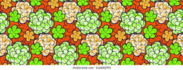african fashion seamless pattern ornament in vibrant colours, picture art and abstract background for Fabric Print, Scarf, Shawl, Carpet, Kerchief, Handkerchief, vector illustration file EPS10. 