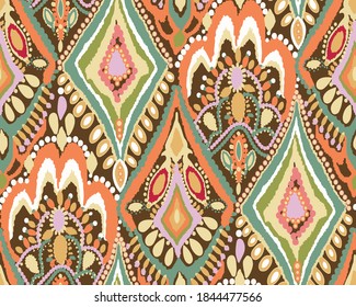  African fashion seamless pattern ornament in vibrant colors vector illustration best for textile, fashion ,interior like  Fabric Print, Scarf, Shawl, Card.