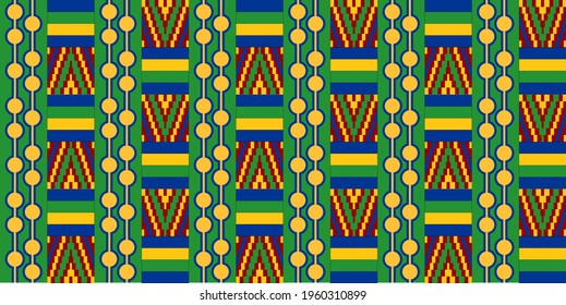 African fashion seamless pattern ornament in vibrant colours, picture art and abstract background for Fabric Print, Scarf, Shawl, Carpet, Kerchief, Handkerchief, vector.