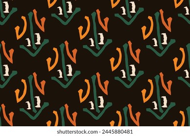 african fashion seamless pattern ornament in vibrant colours, picture art and abstract background for Fabric Print, Scarf, Shawl, Carpet, Kerchief, Handkerchief