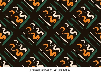 african fashion seamless pattern ornament in vibrant colours, picture art and abstract background for Fabric Print, Scarf, Shawl, Carpet, Kerchief, Handkerchief