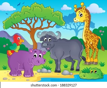 African fauna theme image 1 - eps10 vector illustration.