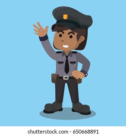 Policewoman Uniform Cartoon Police Officer Character Stock Vector 