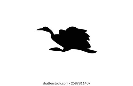 African finfoot bird Silhouette Design  And Vector Illustration. 