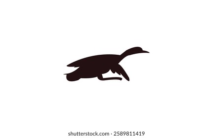 African finfoot bird Silhouette Design  And Vector Illustration. 