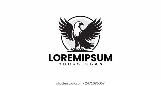 African fish eagle modern minimal silhouette style logo 