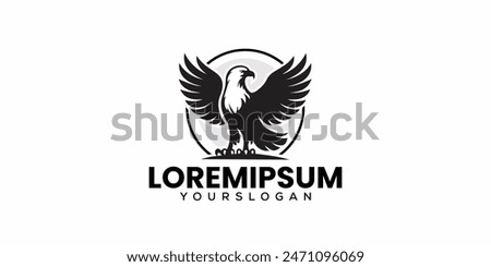 African fish eagle modern minimal silhouette style logo 