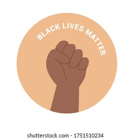 African Fist. Black Lives Matter. Human Rights Demonstration. Stop Racism. Flat Vector Illustration.