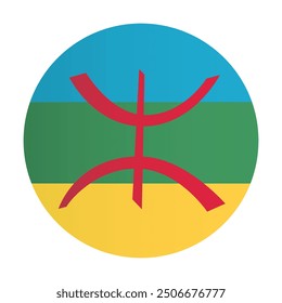 African flag badge. Amazigh, Berber, Tamazgha circle emblem