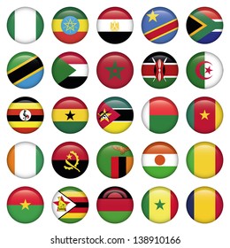 African Flags Round Icons