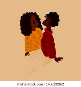 african flat couple of girls