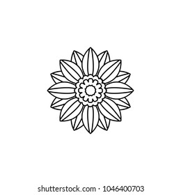 African flower icon. Outline african flower vector icon for web design isolated on white background