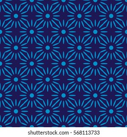 African flower pattern blue
