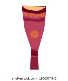 African folklore. Dance drum isolated on a white background. Vector illustration in flat style . EPS 10
